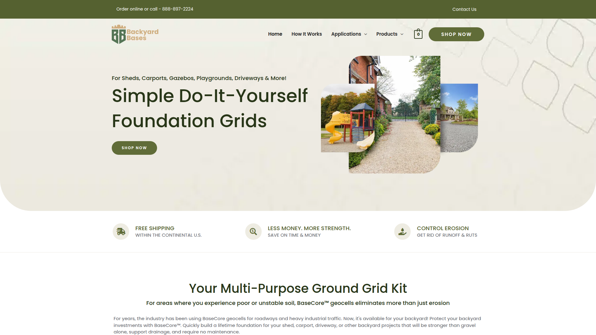 Backyard Bases website screenshot