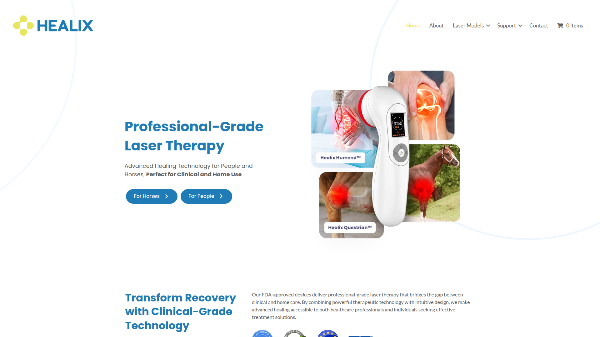 Healix Lasers website screenshot