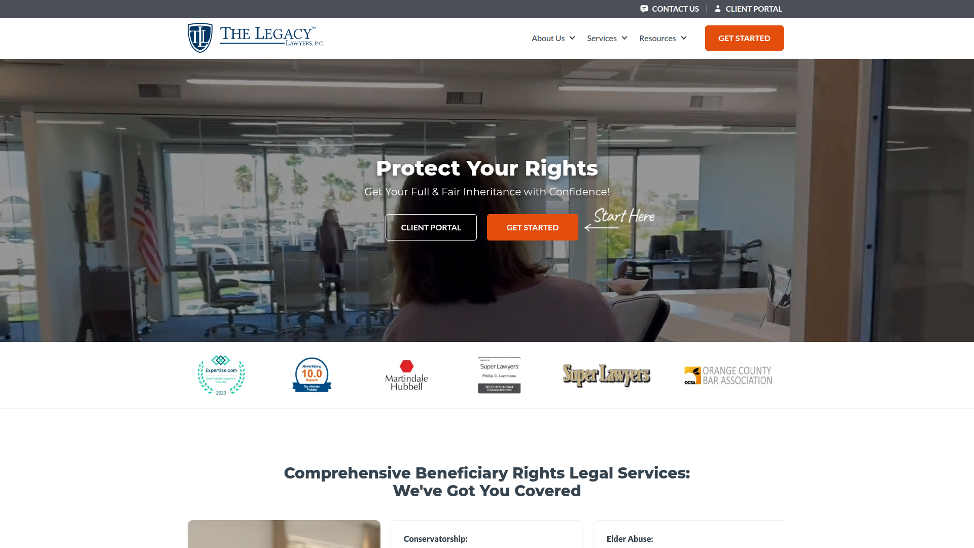 The Legacy Lawyers website screenshot