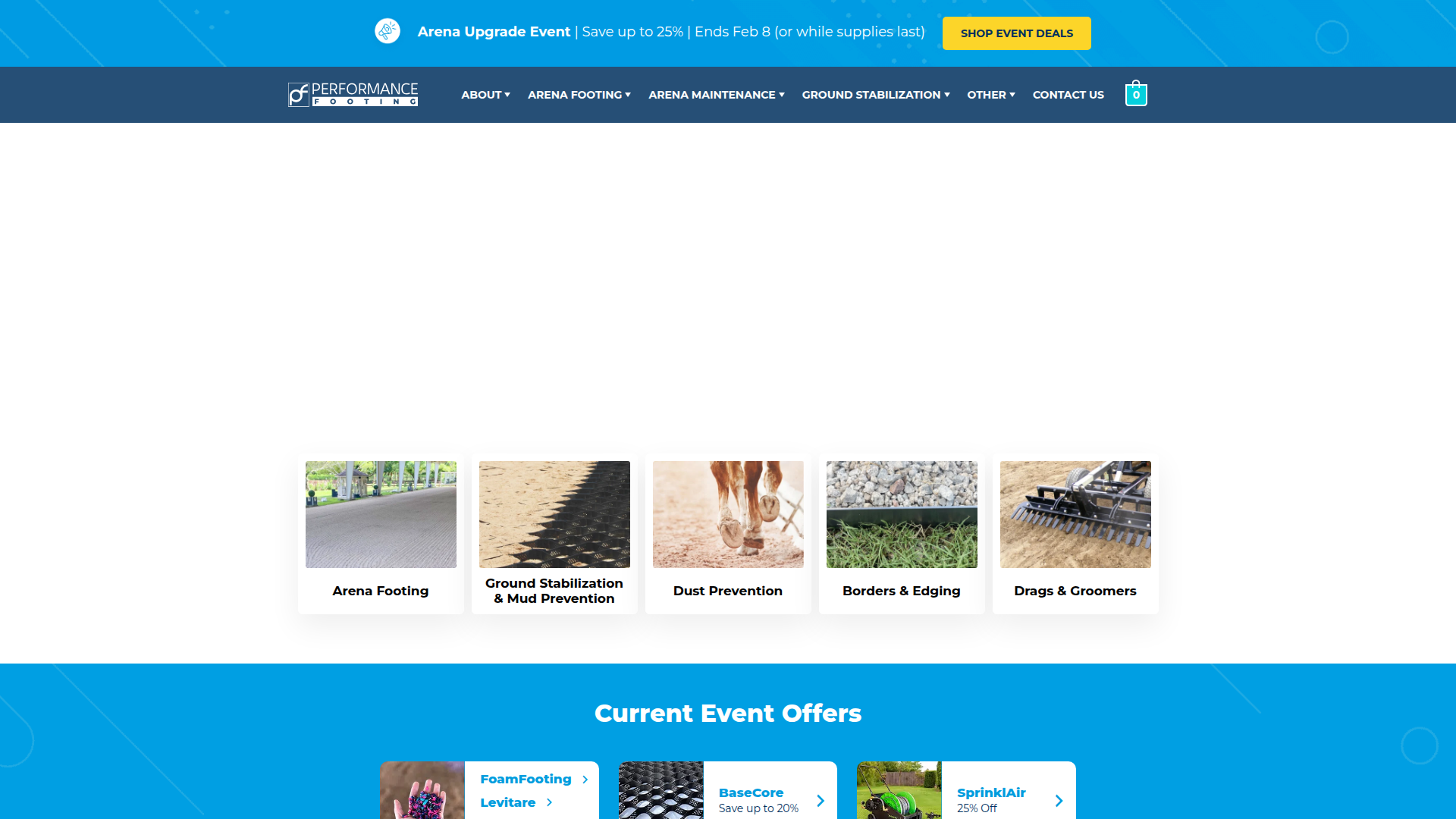 Performance Footing website screenshot